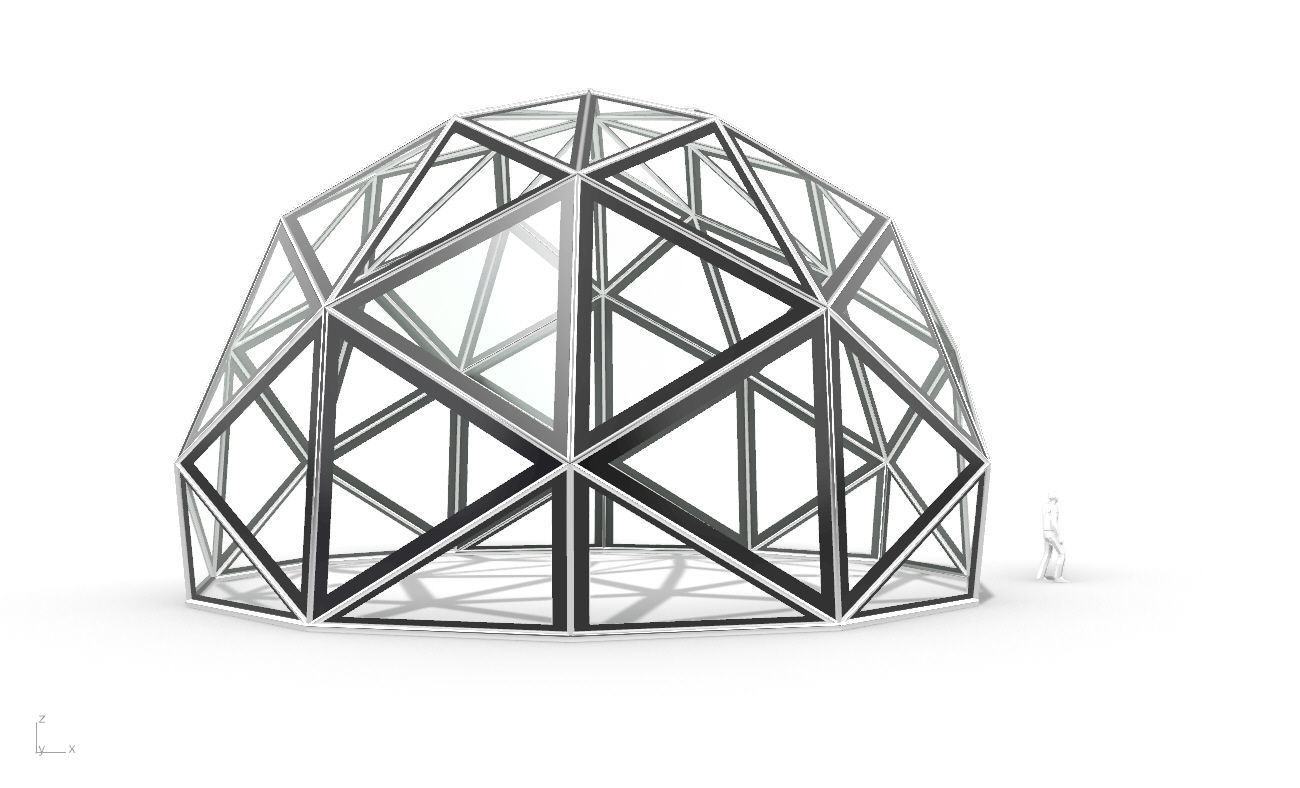 Triangulated 3D dome geodesic dome like structure v1 3D model_14