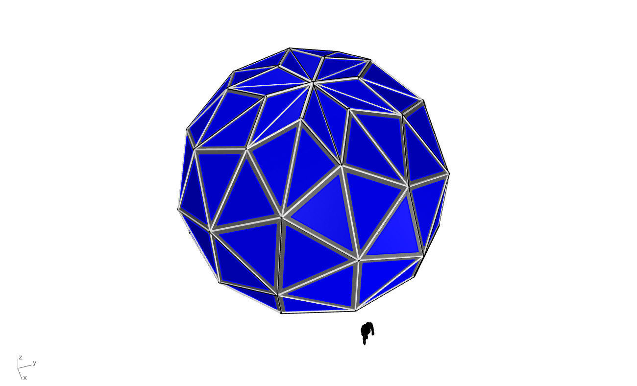 Triangulated 3D dome geodesic dome like structure v1 3D model_58