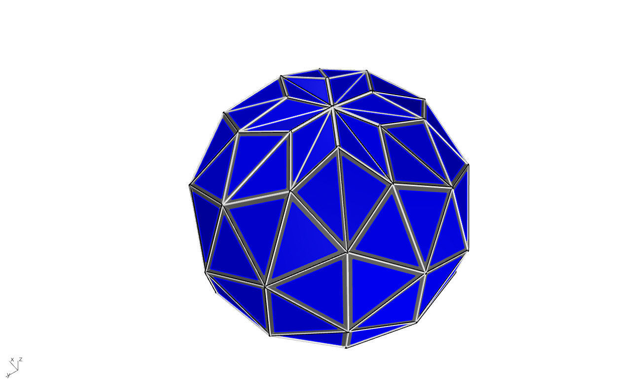 Triangulated 3D dome geodesic dome like structure v1 3D model_47