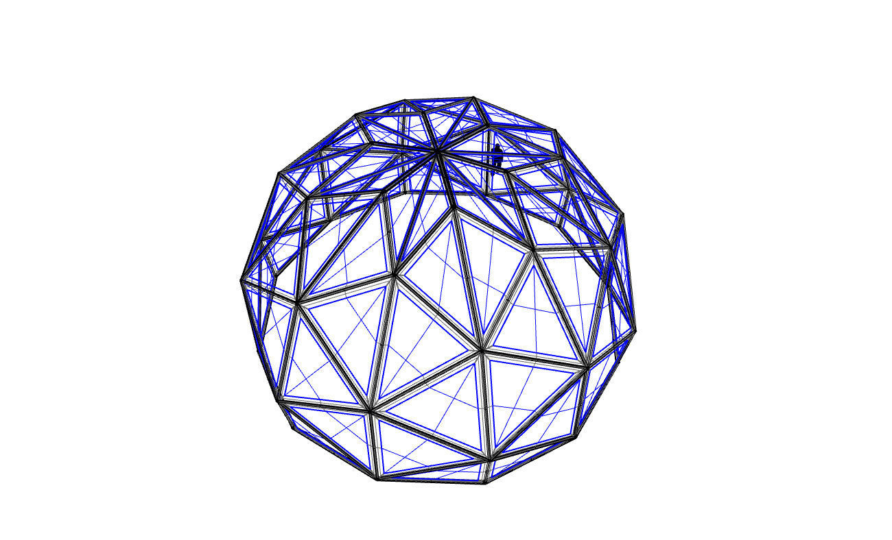 Triangulated 3D dome geodesic dome like structure v1 3D model_70