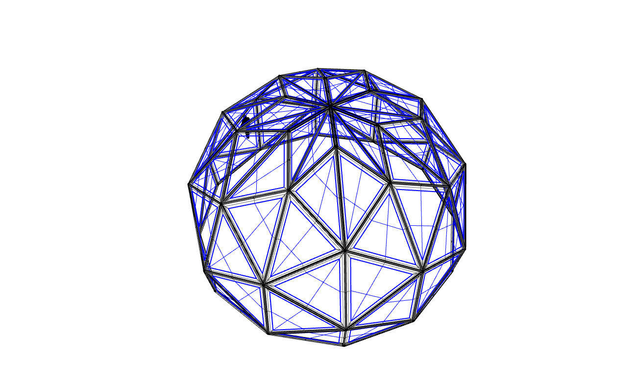 Triangulated 3D dome geodesic dome like structure v1 3D model_67