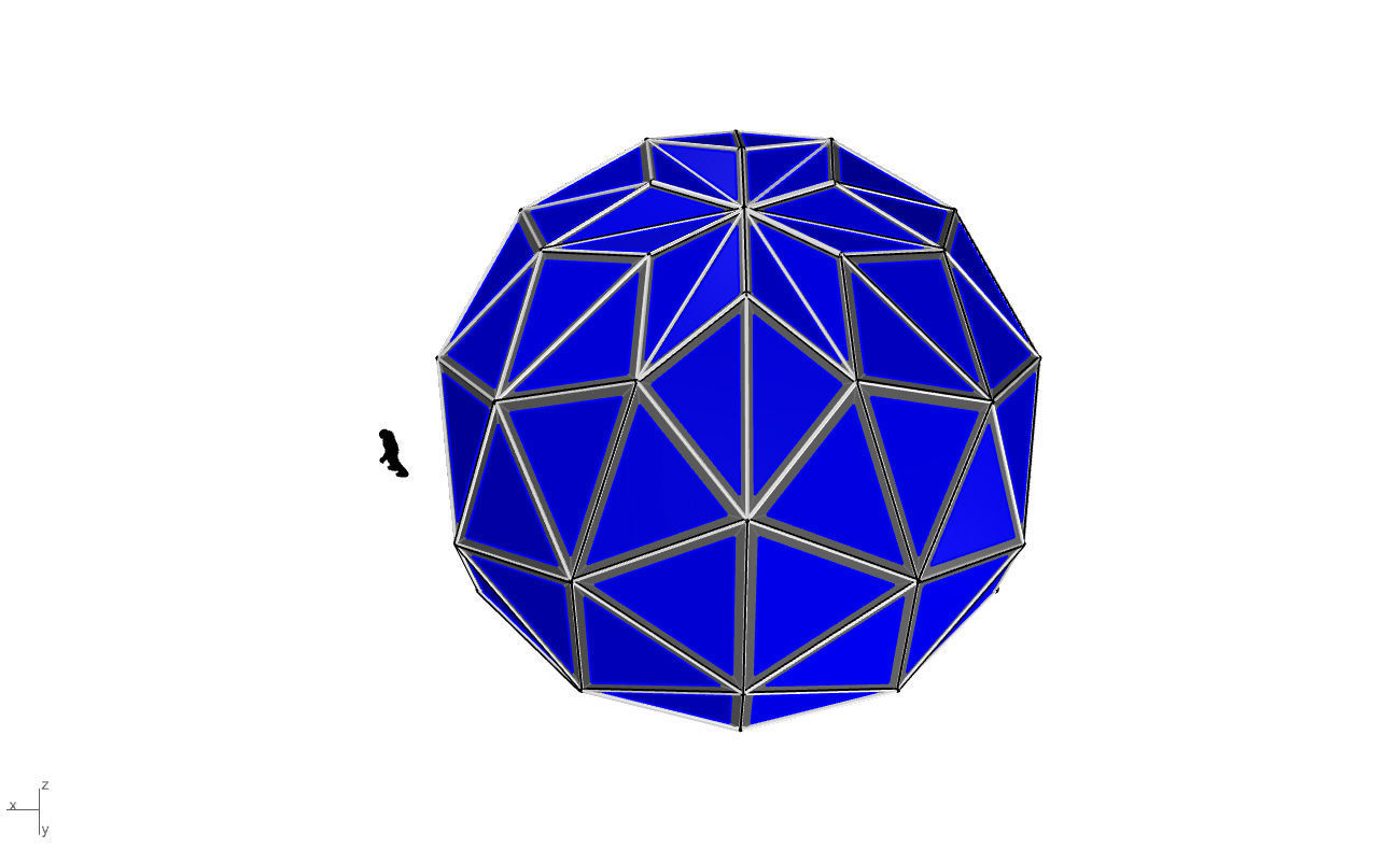 Triangulated 3D dome geodesic dome like structure v1 3D model_44