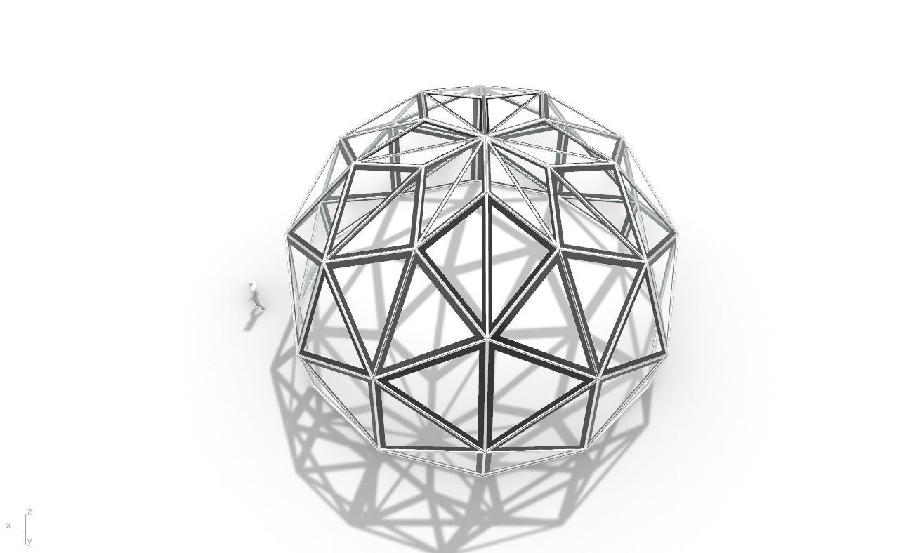 Triangulated 3D dome geodesic dome like structure v1 3D model_24