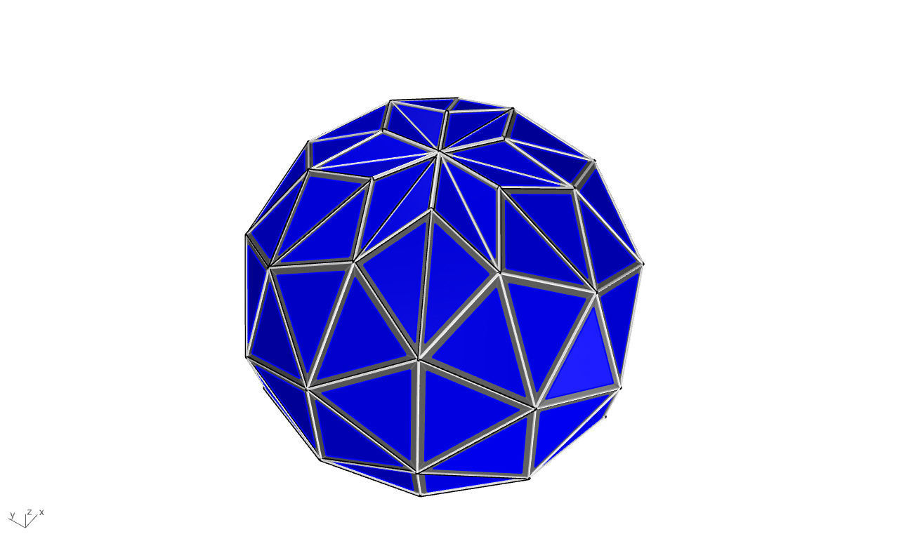 Triangulated 3D dome geodesic dome like structure v1 3D model_51