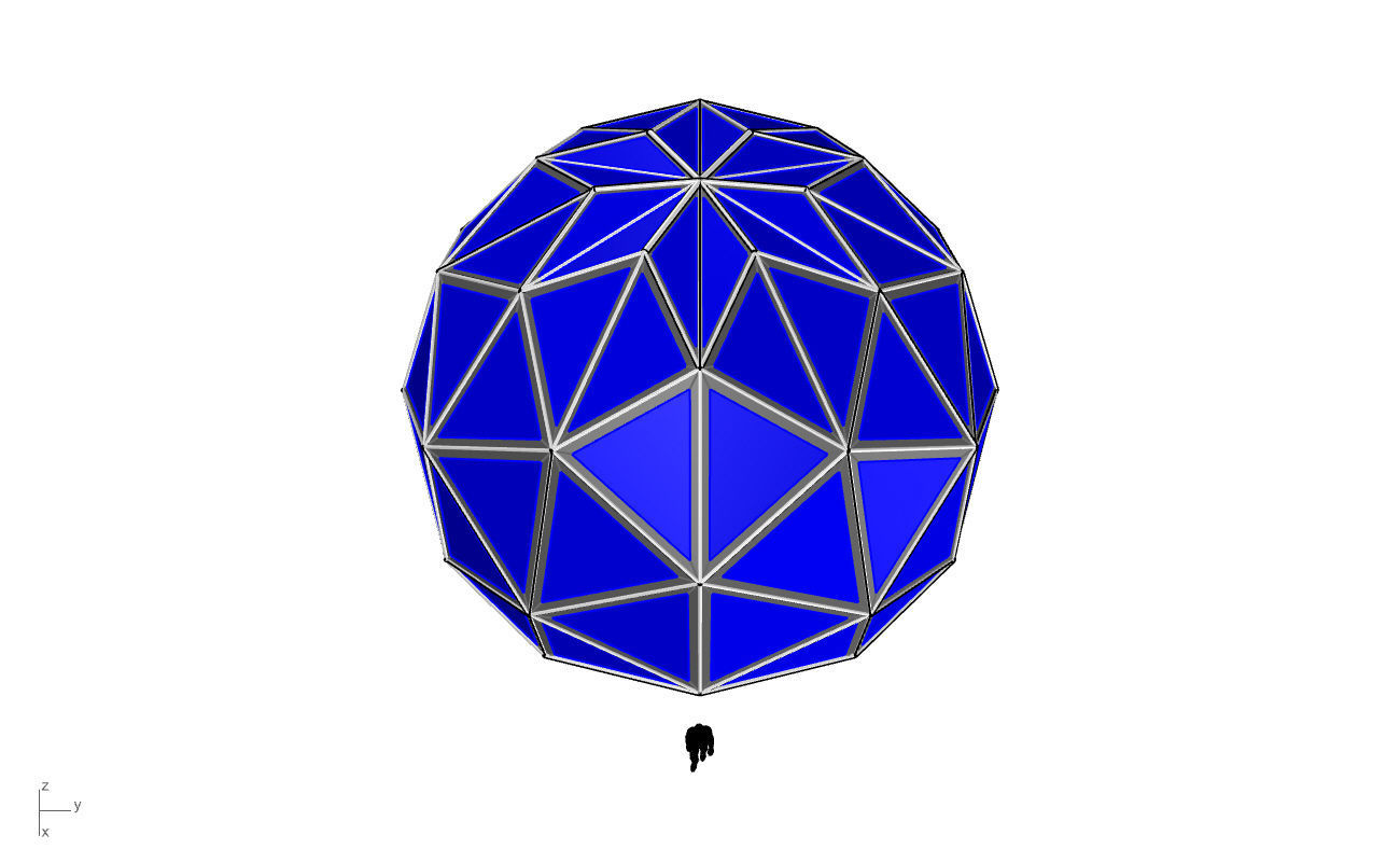 Triangulated 3D dome geodesic dome like structure v1 3D model_59
