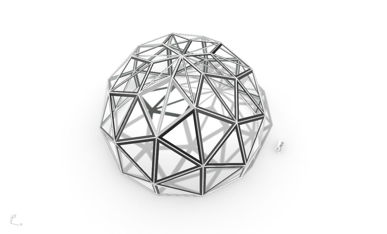 Triangulated 3D dome geodesic dome like structure v1 3D model_35