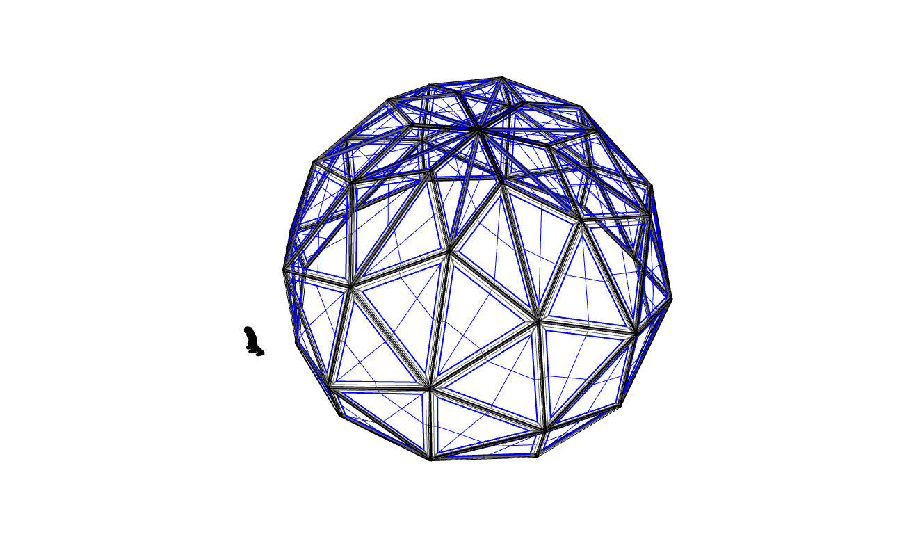 Triangulated 3D dome geodesic dome like structure v1 3D model_63