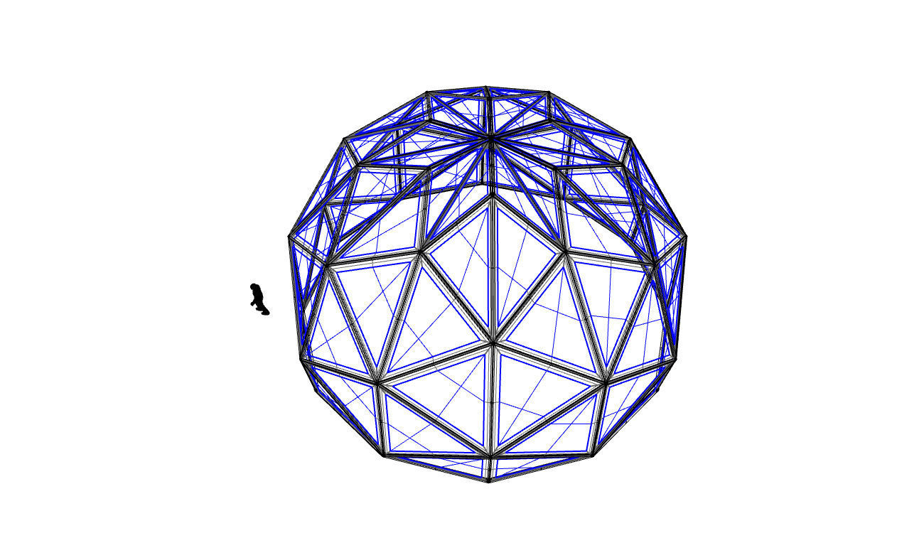Triangulated 3D dome geodesic dome like structure v1 3D model_64