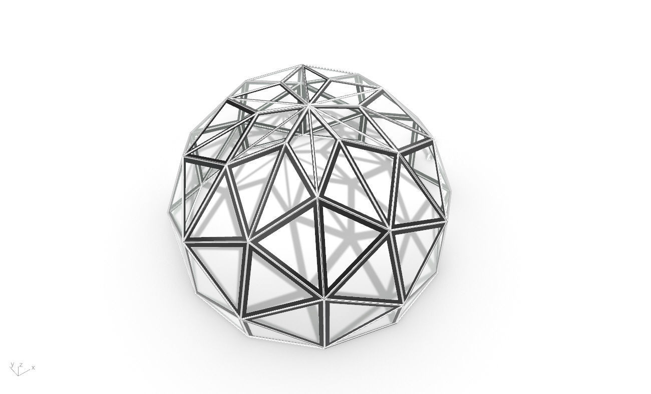 Triangulated 3D dome geodesic dome like structure v1 3D model_32