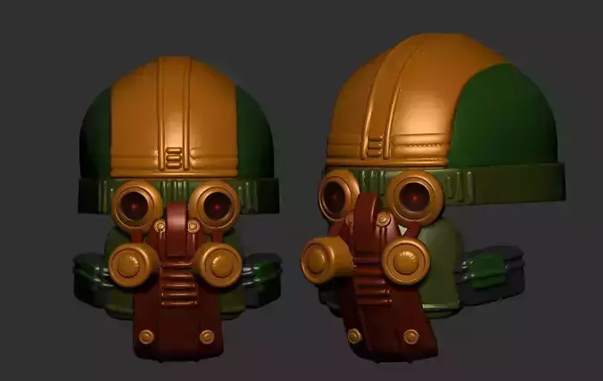 helmet high poly sculpt 3d printable ver 7 3D model