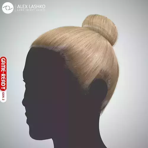 Hair - Top Bun - Gen2 Low-poly 3D model