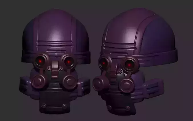 helmet high poly sculpt 3d printable ver 7 3D model