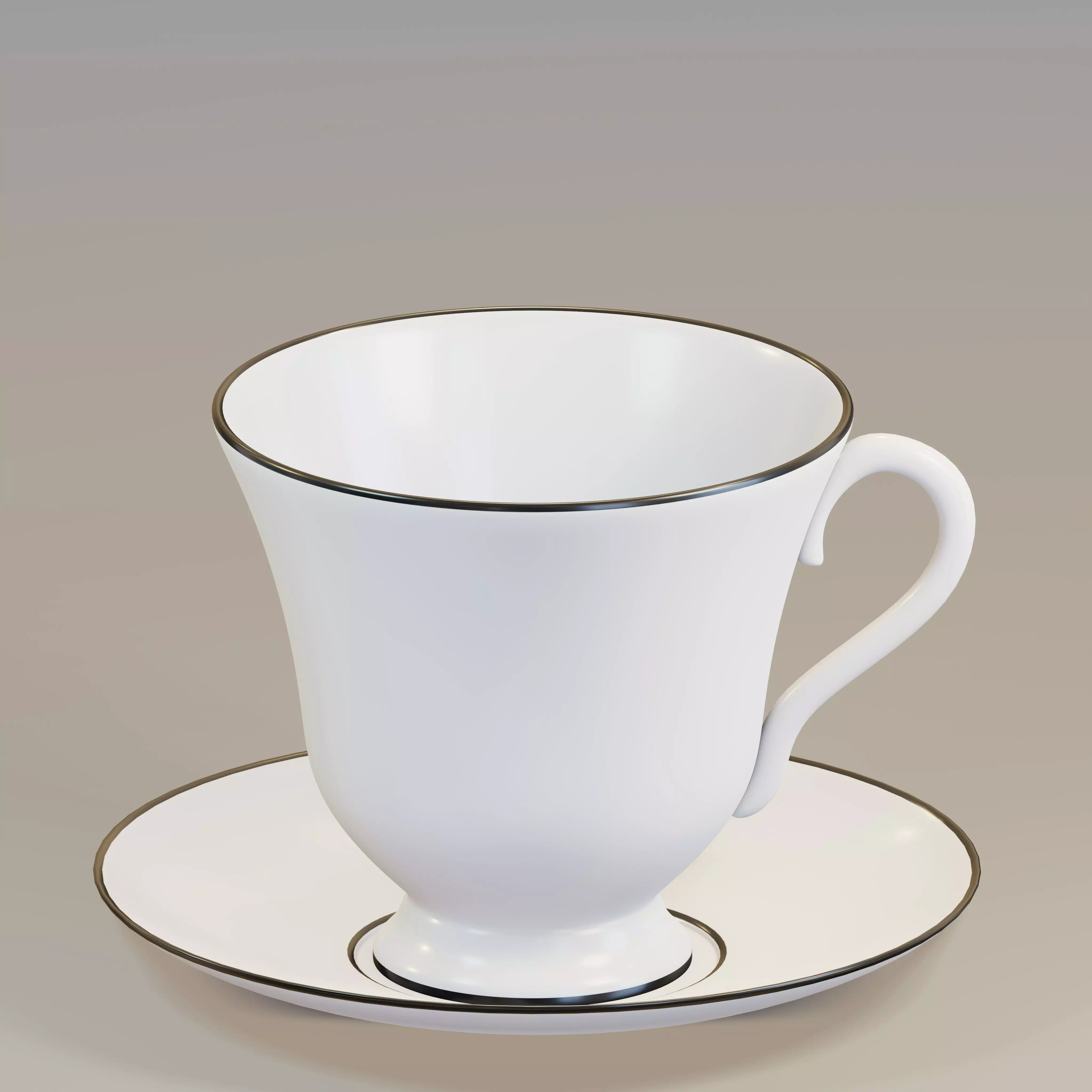 Black and white cup 3D model_0