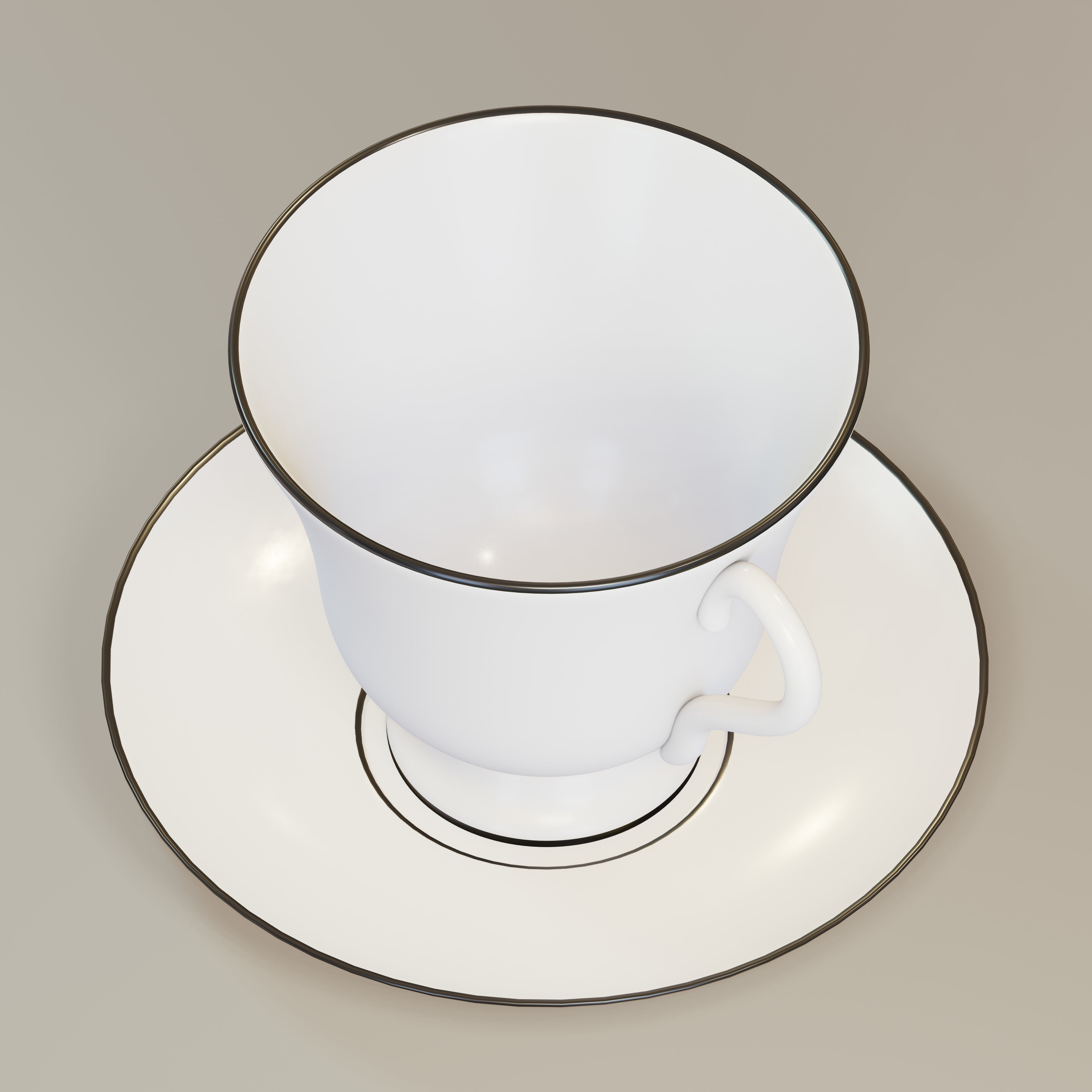 Black and white cup 3D model_1