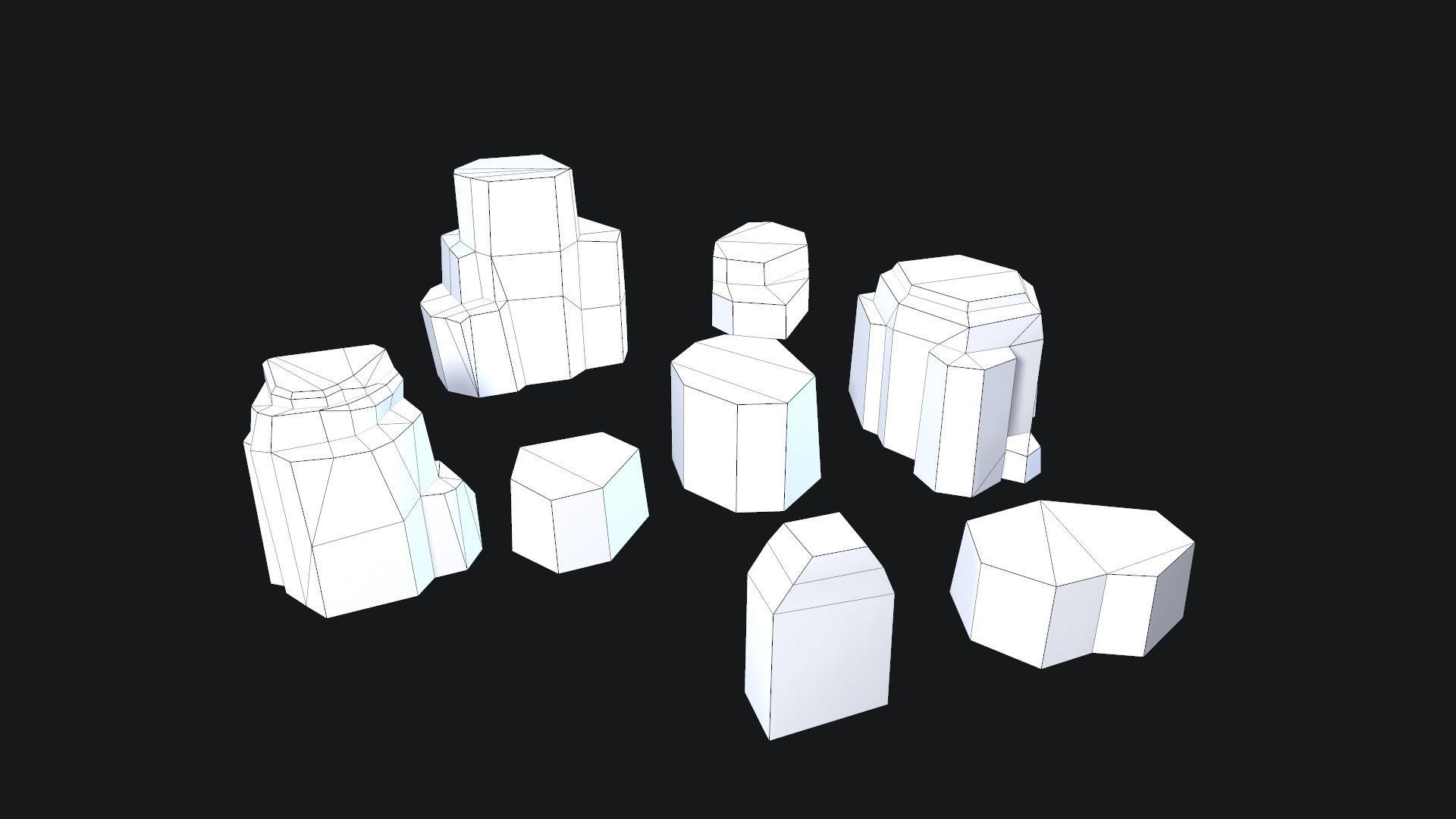 Stylized desert stone Low-poly 3D model_11