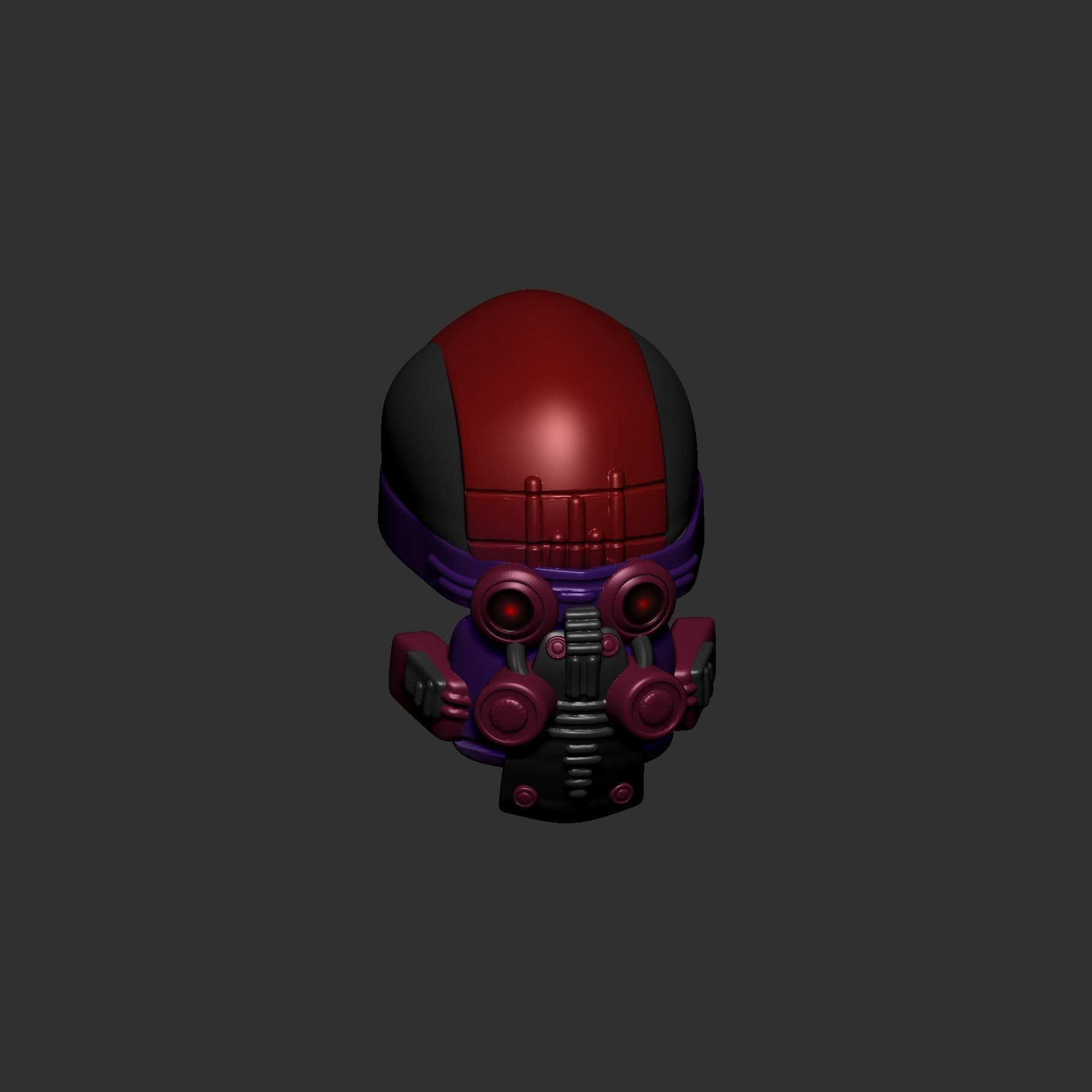 Gas mask helmet 3d model scifi Low-poly  3D model_4
