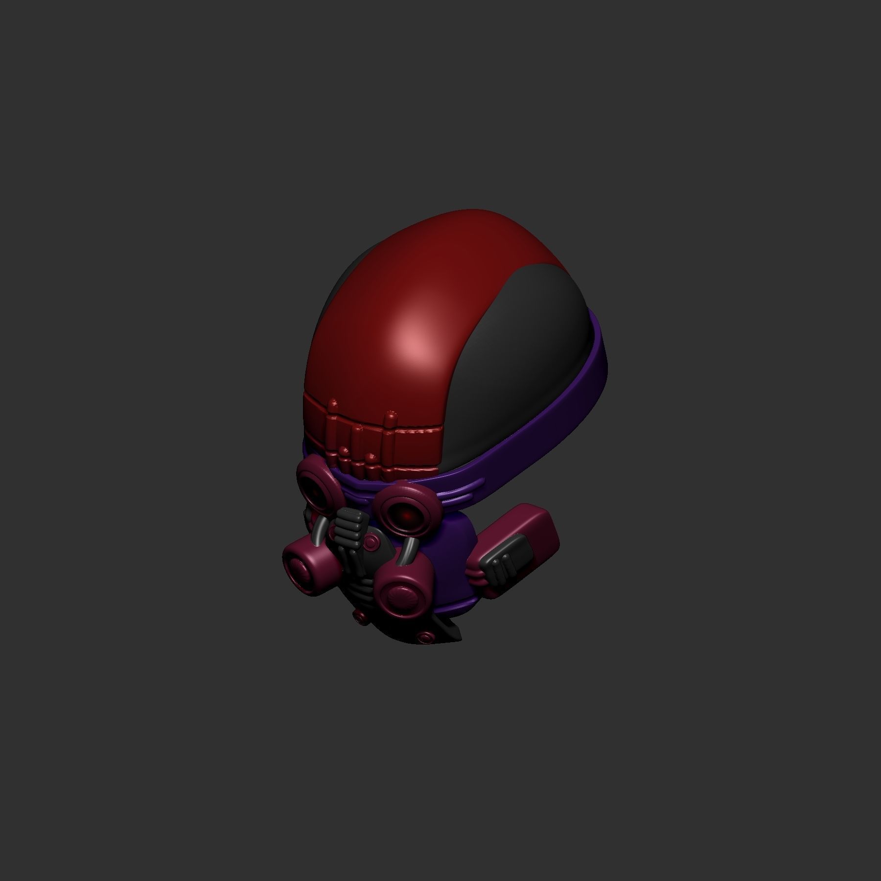 Gas mask helmet 3d model scifi Low-poly  3D model_5