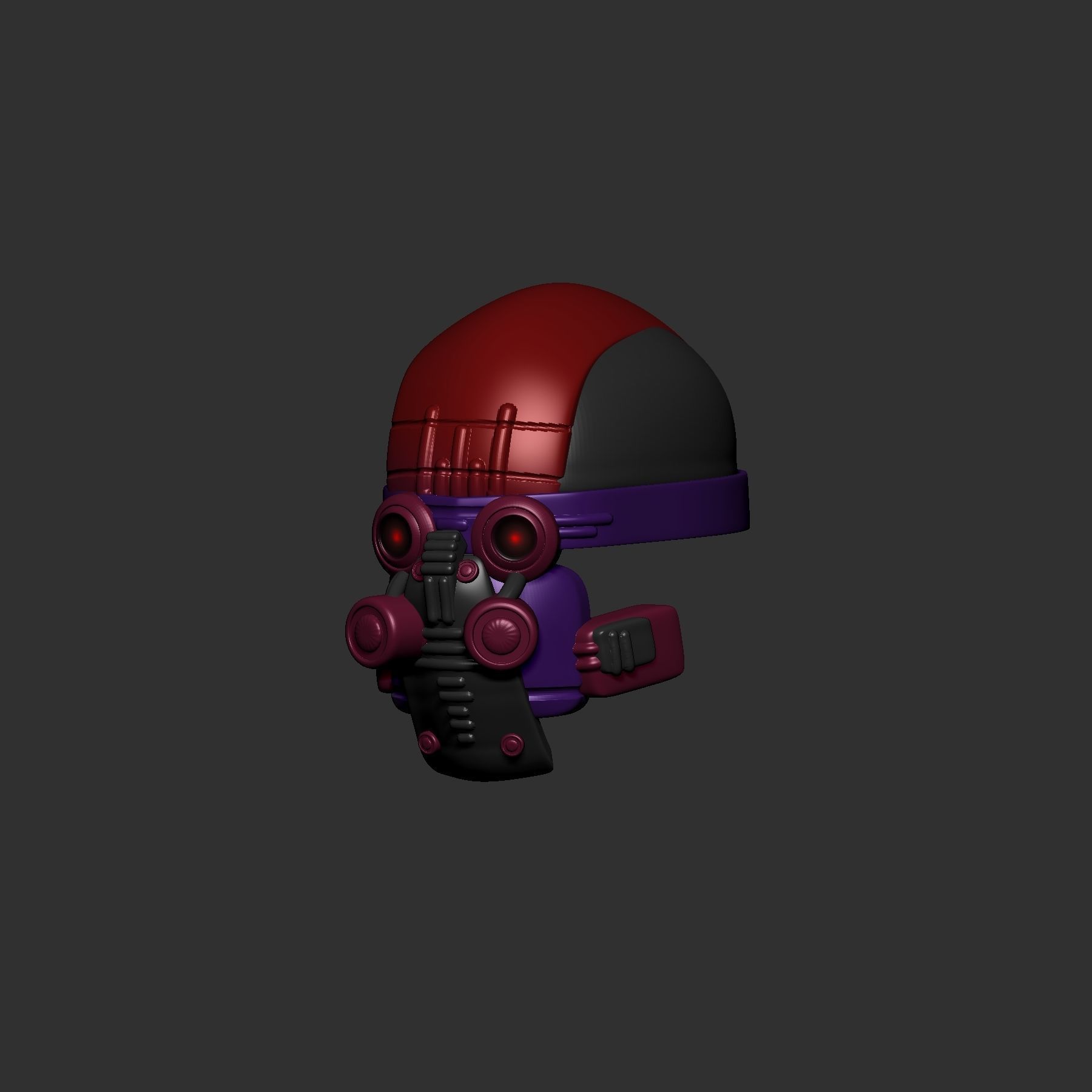 Gas mask helmet 3d model scifi Low-poly  3D model_2