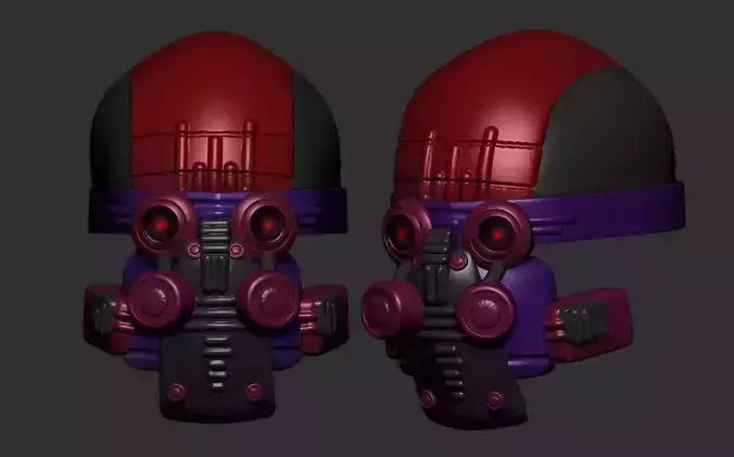 Gas mask helmet 3d model scifi Low-poly 