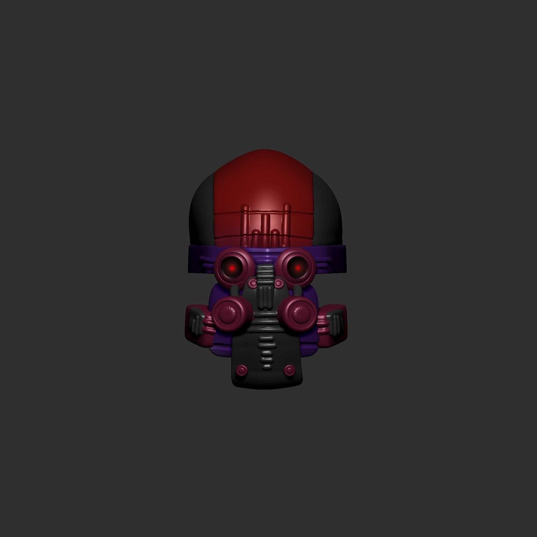 Gas mask helmet 3d model scifi Low-poly  3D model_1
