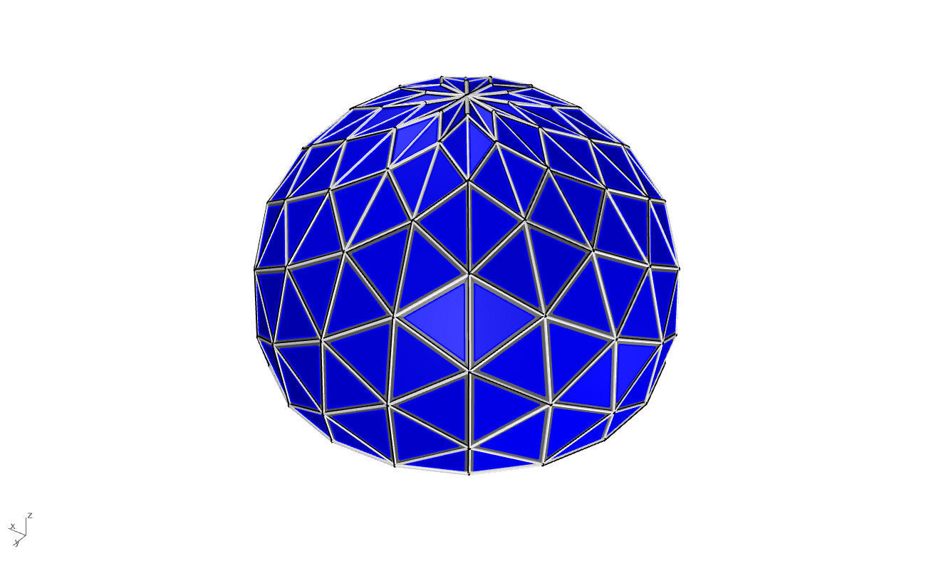 Triangulated 3D dome geodesic dome like structure v2 3D model_46