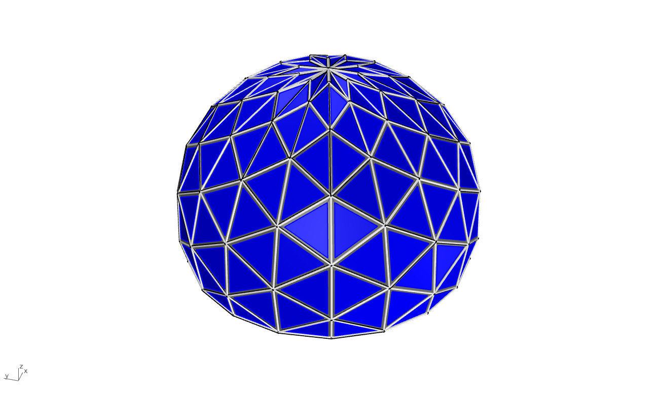 Triangulated 3D dome geodesic dome like structure v2 3D model_50