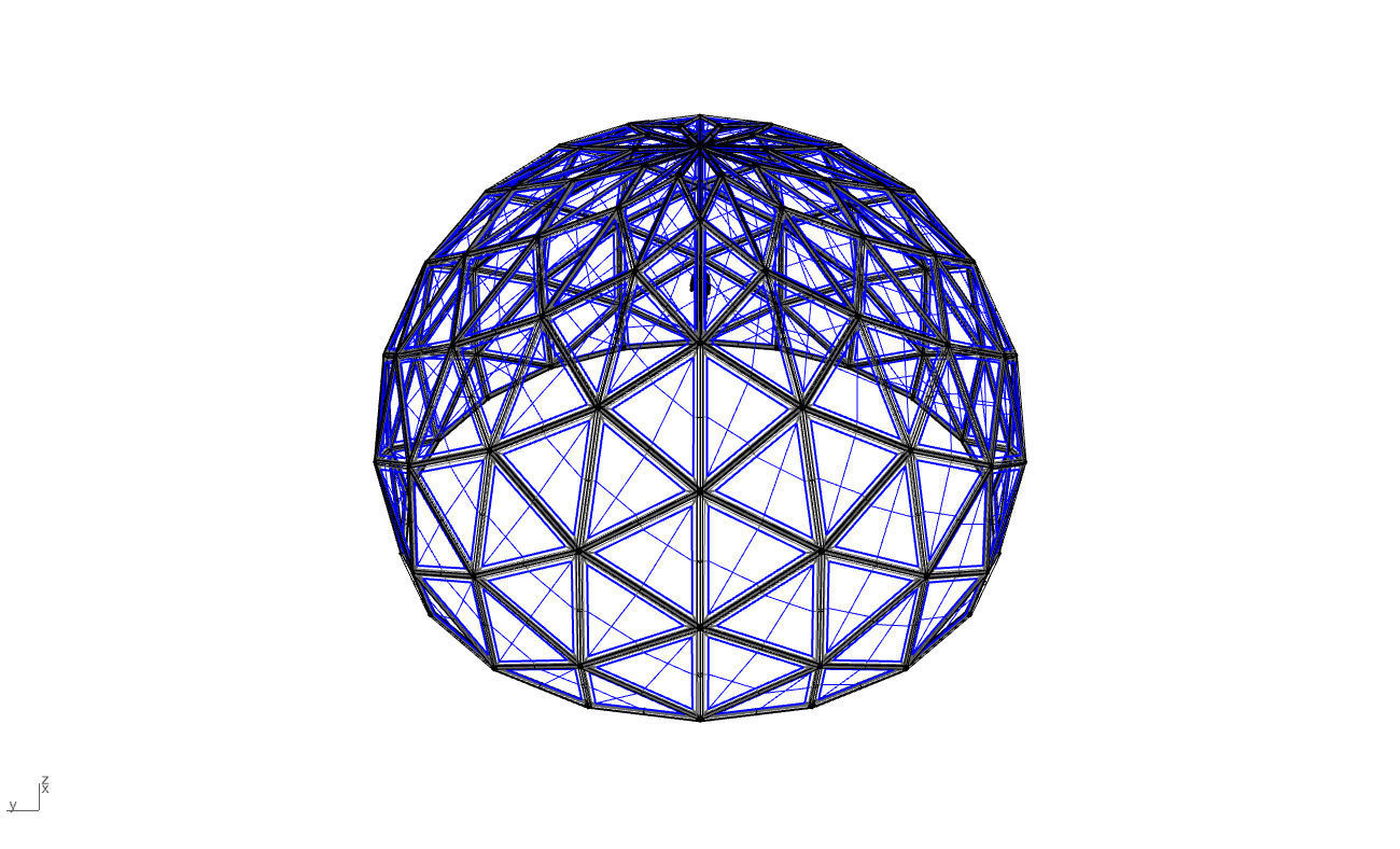 Triangulated 3D dome geodesic dome like structure v2 3D model_69