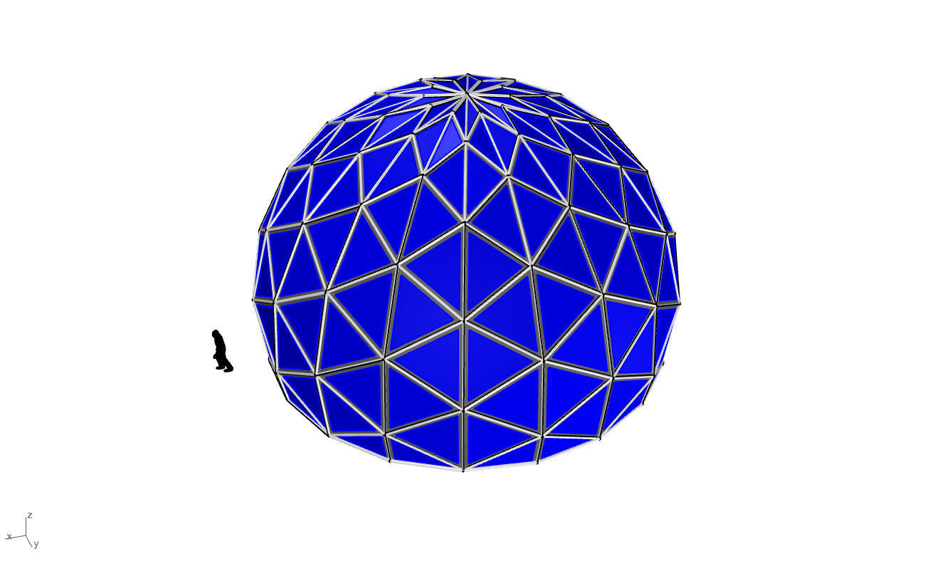 Triangulated 3D dome geodesic dome like structure v2 3D model_43