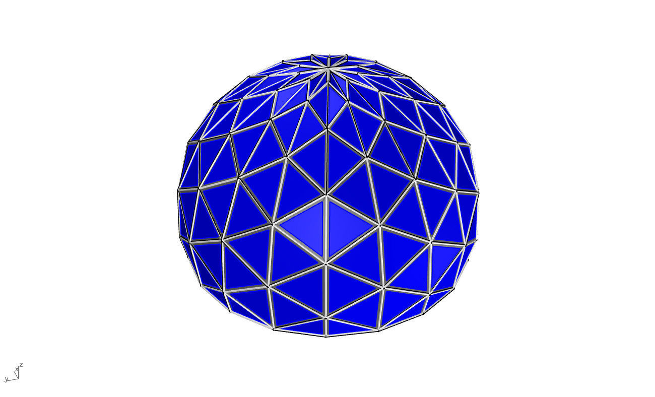 Triangulated 3D dome geodesic dome like structure v2 3D model_48