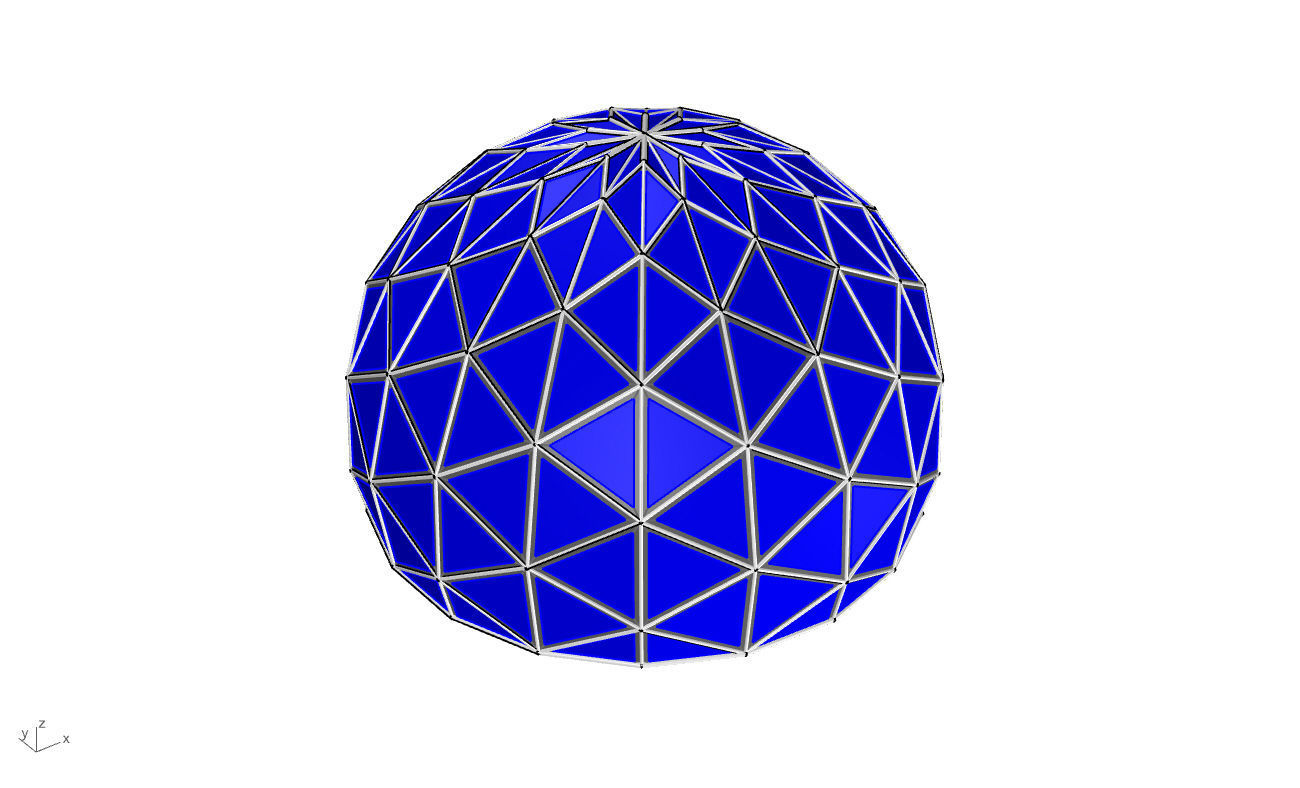 Triangulated 3D dome geodesic dome like structure v2 3D model_52