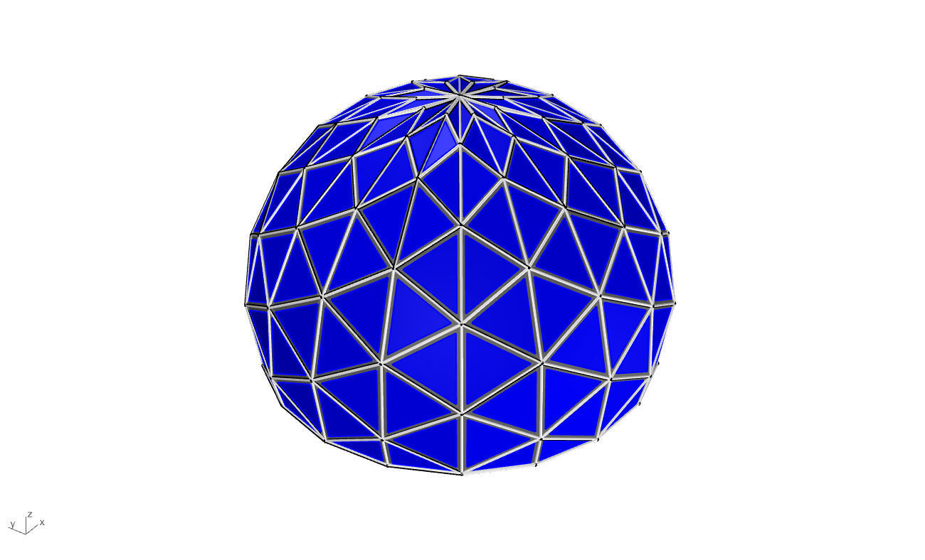 Triangulated 3D dome geodesic dome like structure v2 3D model_51