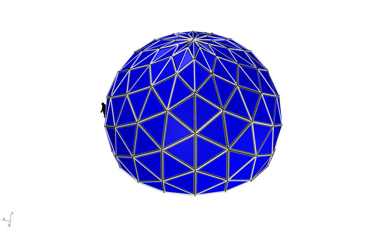 Triangulated 3D dome geodesic dome like structure v2 3D model_45