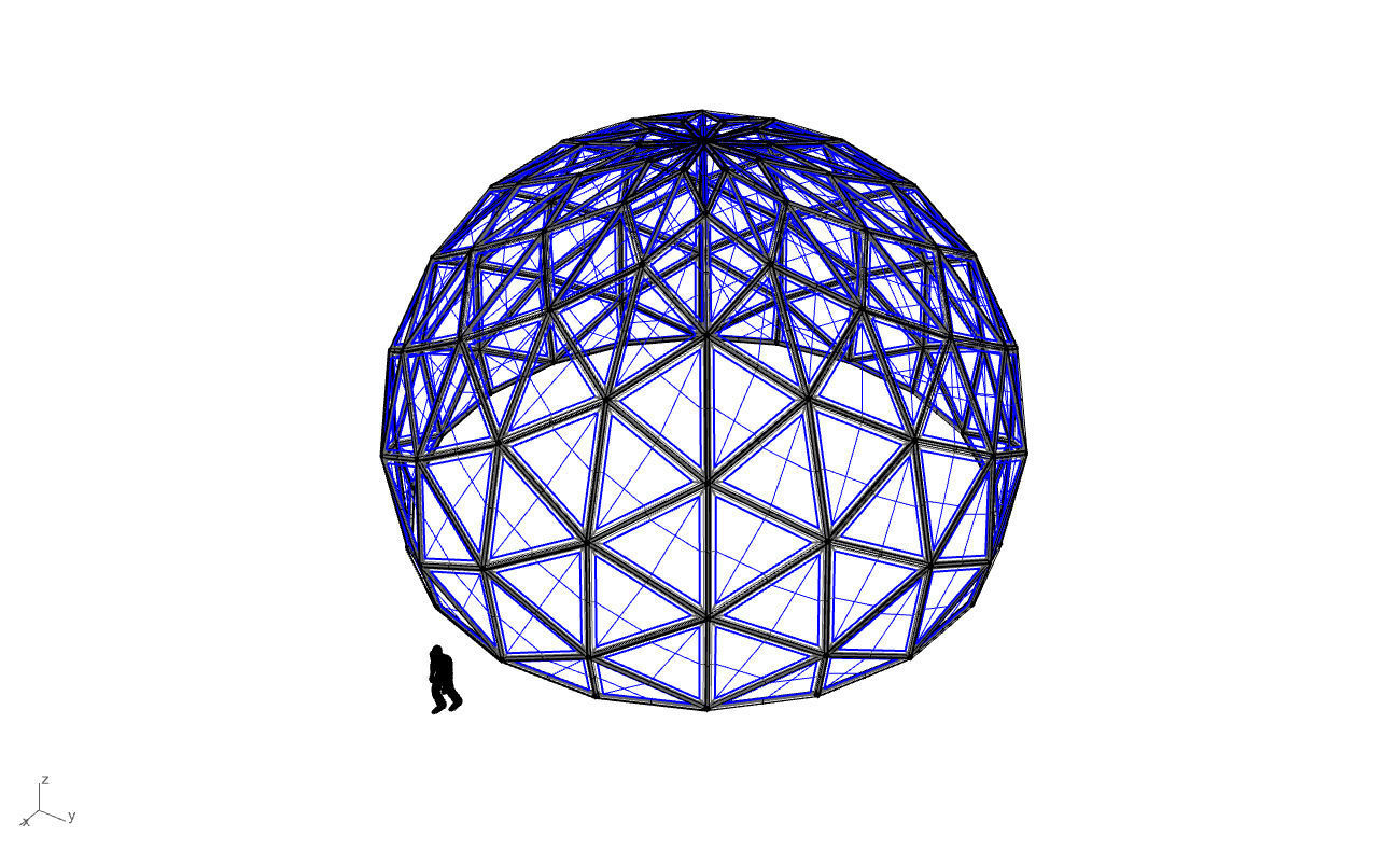 Triangulated 3D dome geodesic dome like structure v2 3D model_61