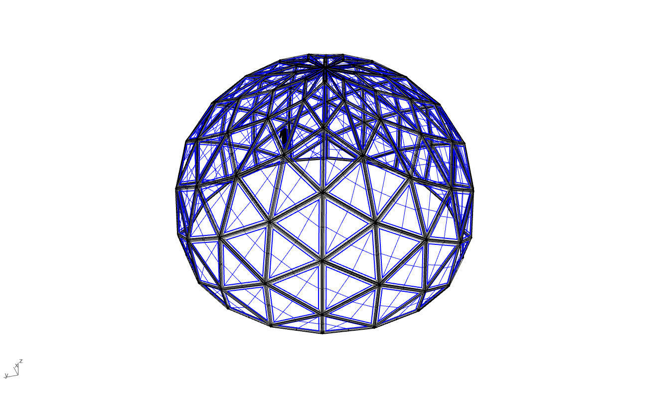Triangulated 3D dome geodesic dome like structure v2 3D model_68