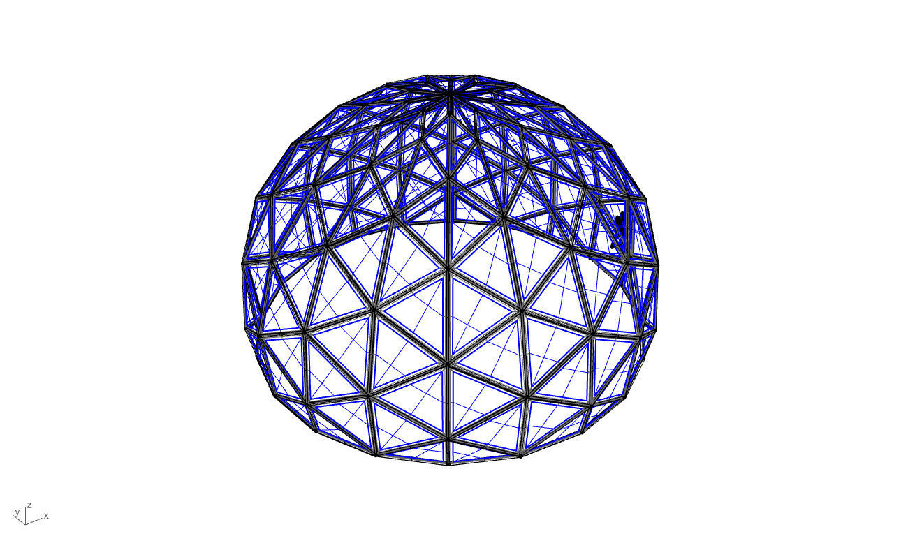 Triangulated 3D dome geodesic dome like structure v2 3D model_72