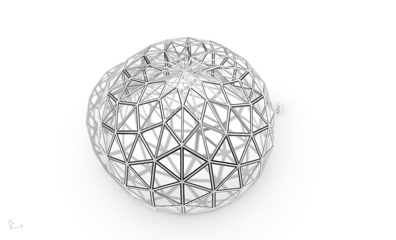 Triangulated 3D dome geodesic dome like structure v2 3D model_33