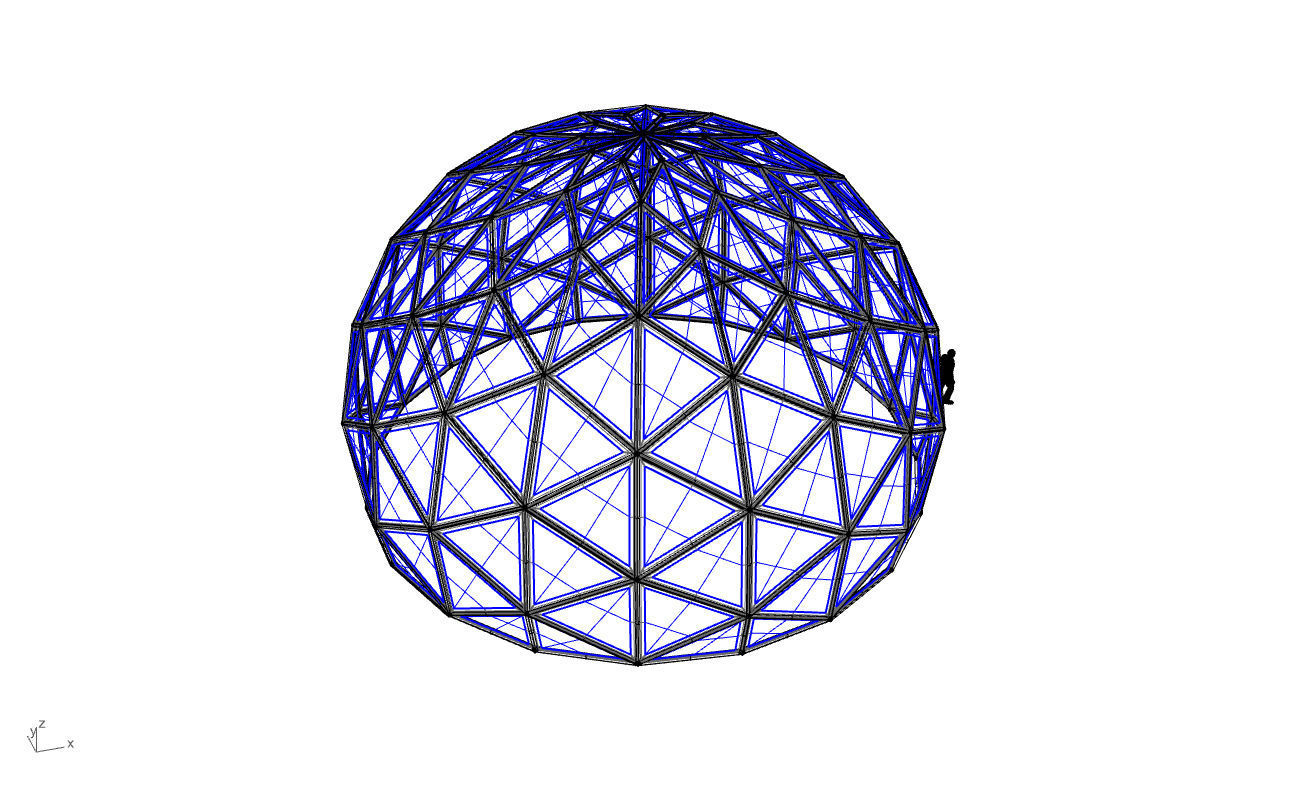 Triangulated 3D dome geodesic dome like structure v2 3D model_73