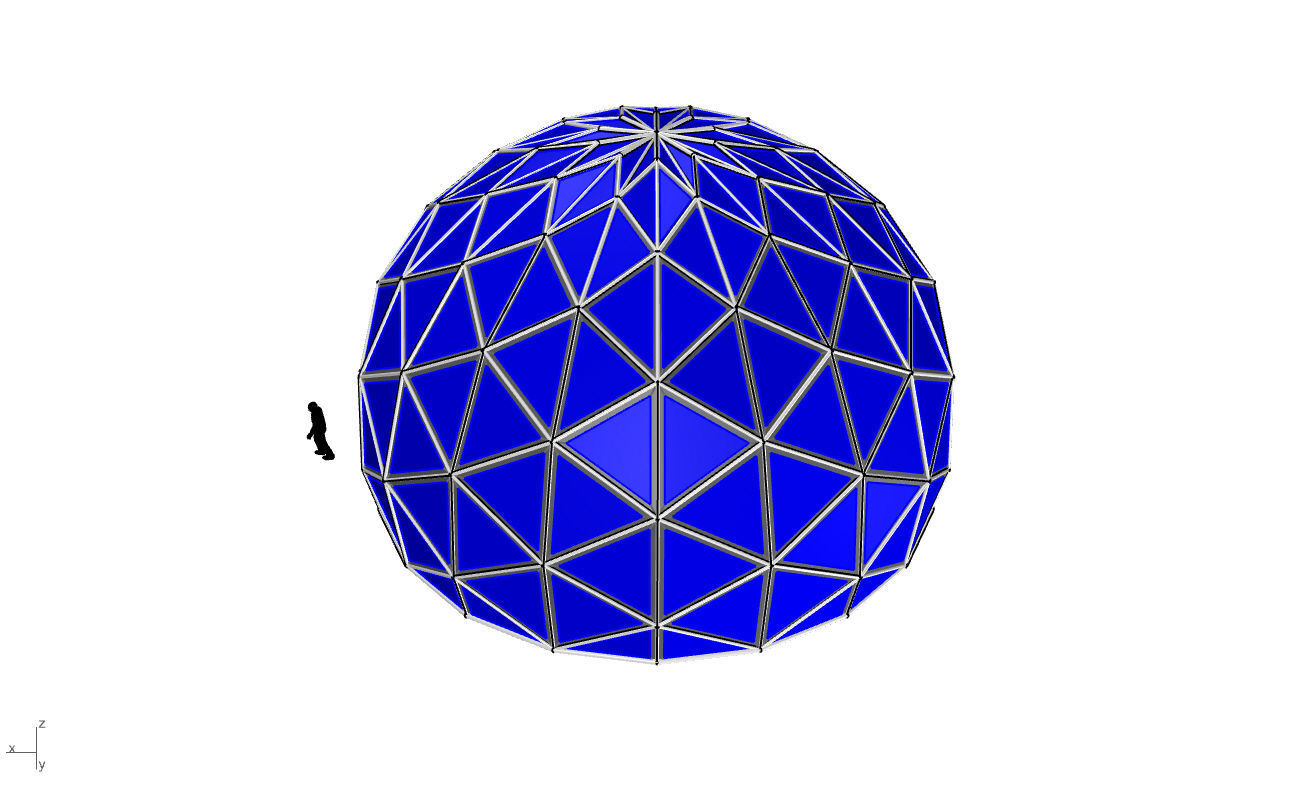 Triangulated 3D dome geodesic dome like structure v2 3D model_44