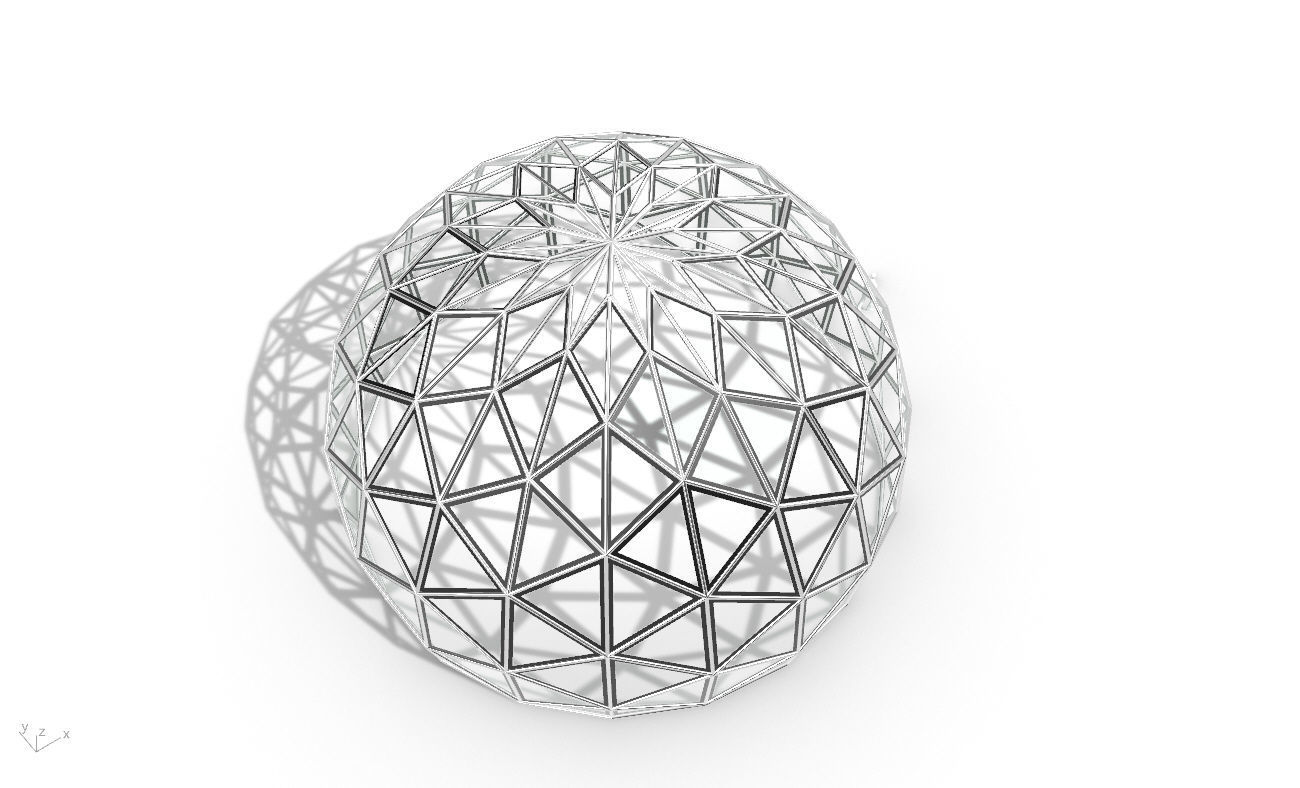 Triangulated 3D dome geodesic dome like structure v2 3D model_32
