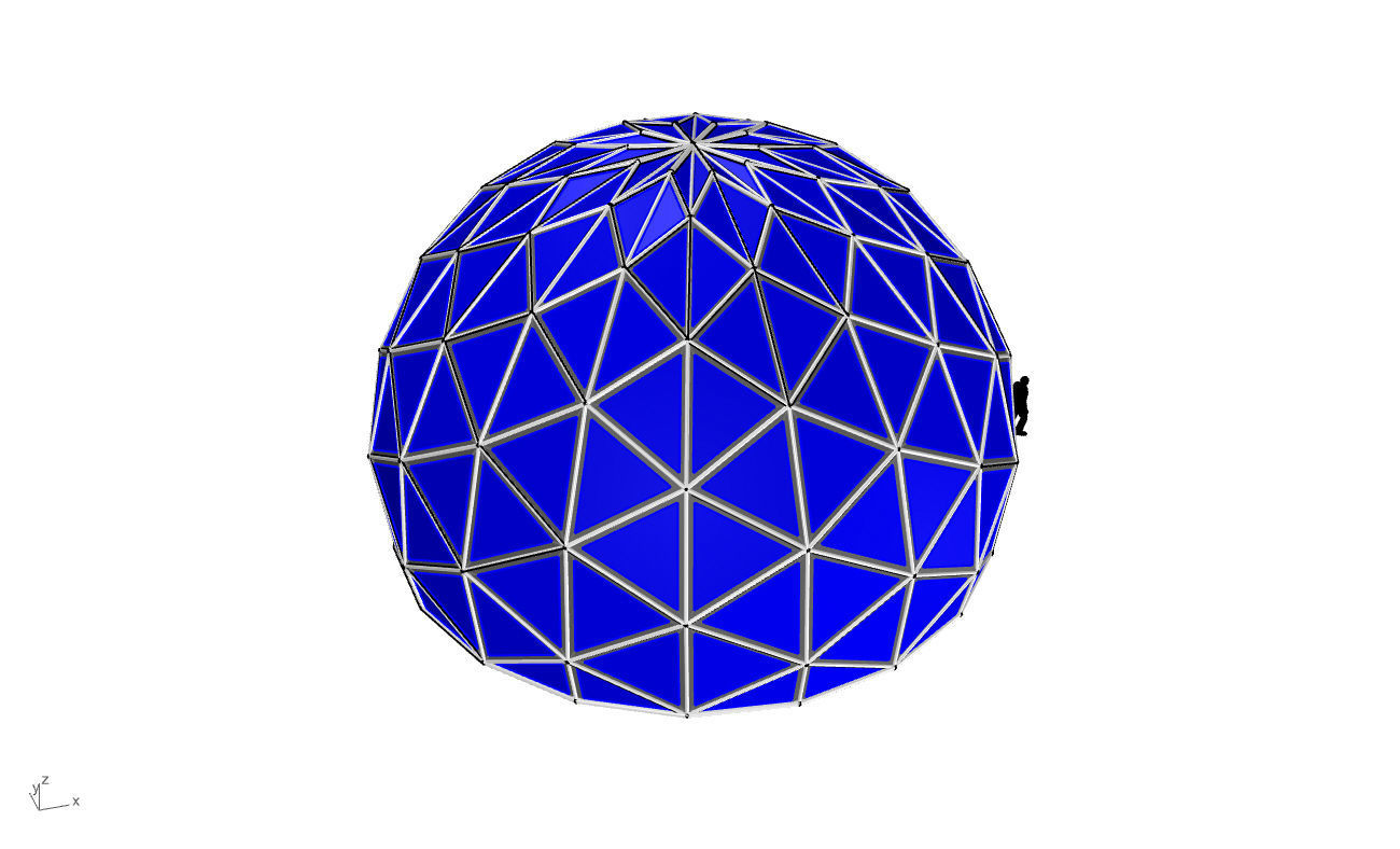 Triangulated 3D dome geodesic dome like structure v2 3D model_53