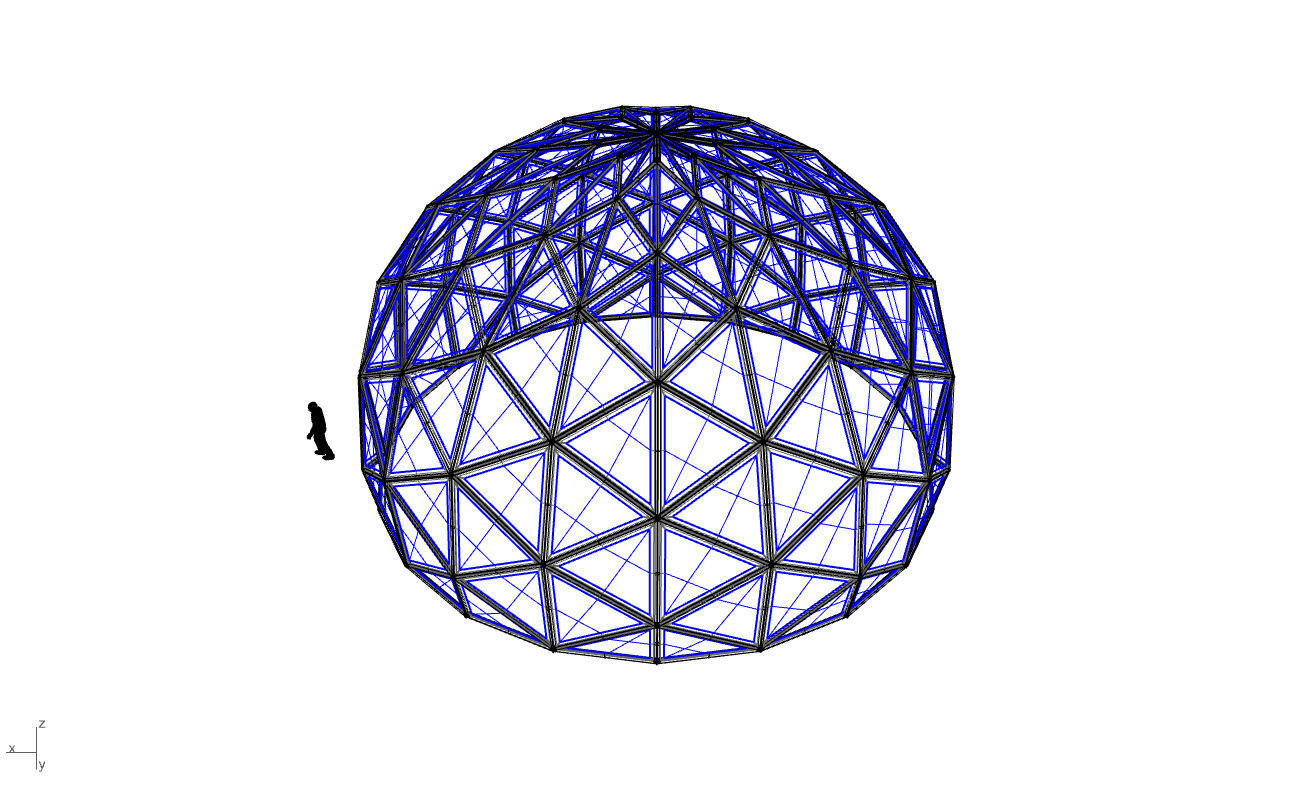 Triangulated 3D dome geodesic dome like structure v2 3D model_64