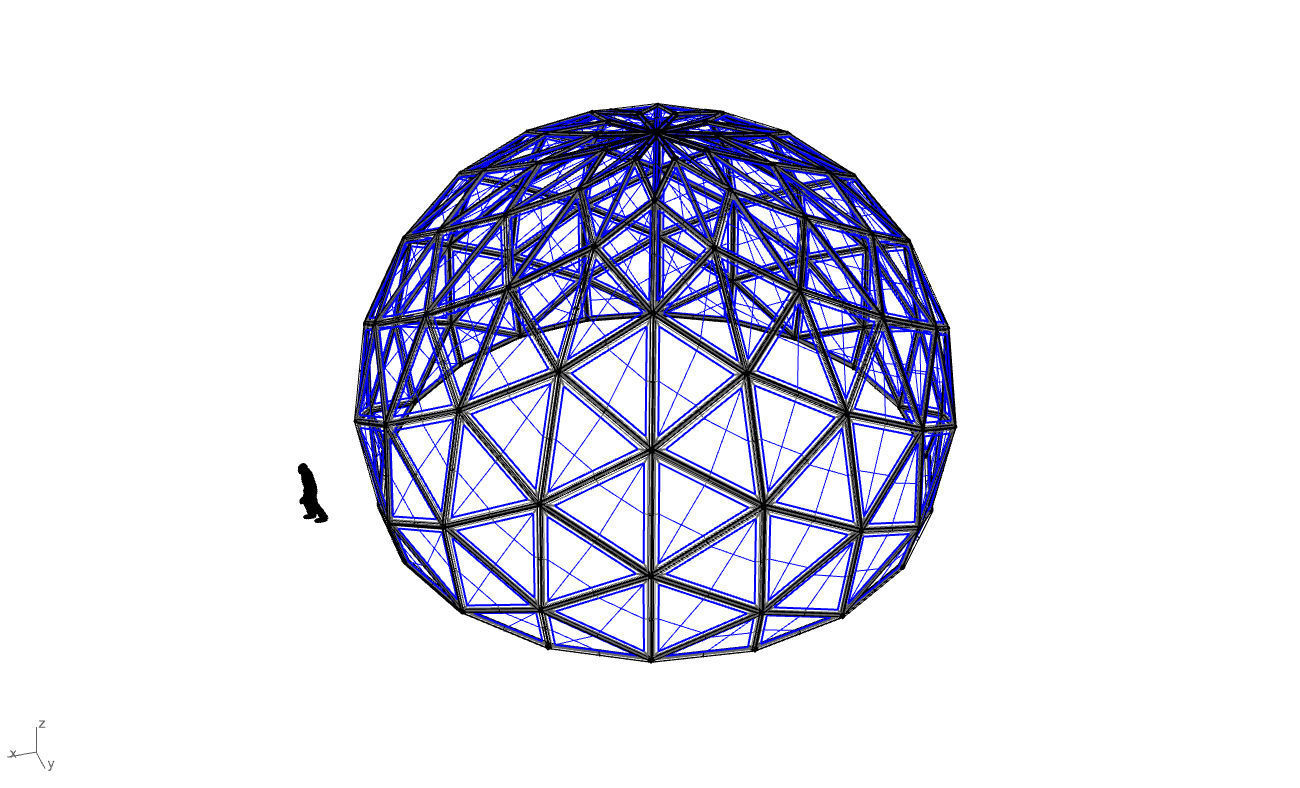 Triangulated 3D dome geodesic dome like structure v2 3D model_63