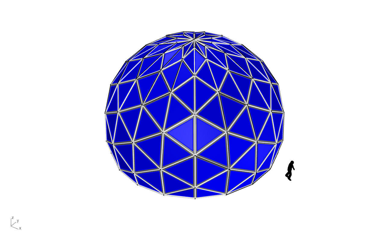Triangulated 3D dome geodesic dome like structure v2 3D model_56