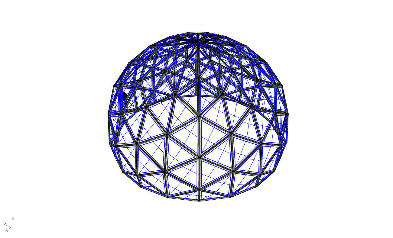 Triangulated 3D dome geodesic dome like structure v2 3D model_66