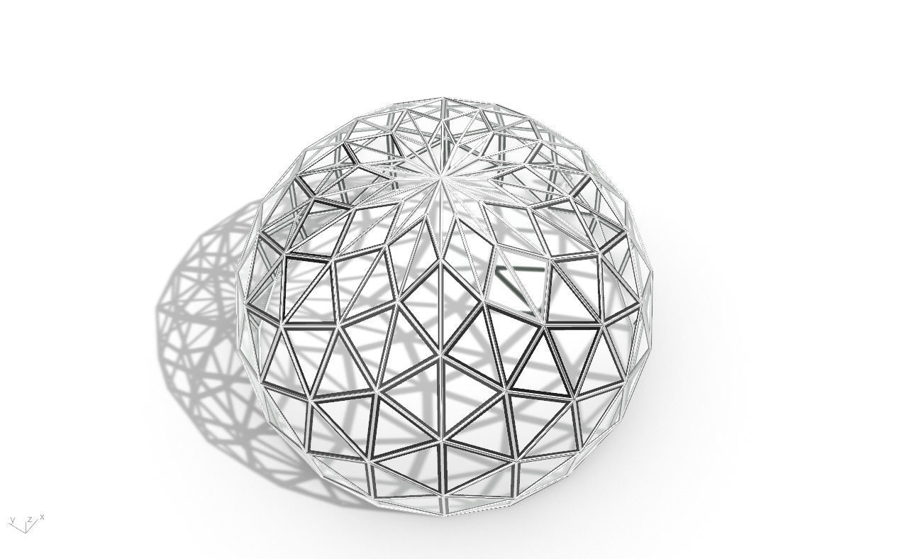 Triangulated 3D dome geodesic dome like structure v2 3D model_31