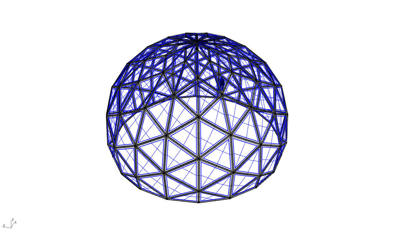 Triangulated 3D dome geodesic dome like structure v2 3D model_70