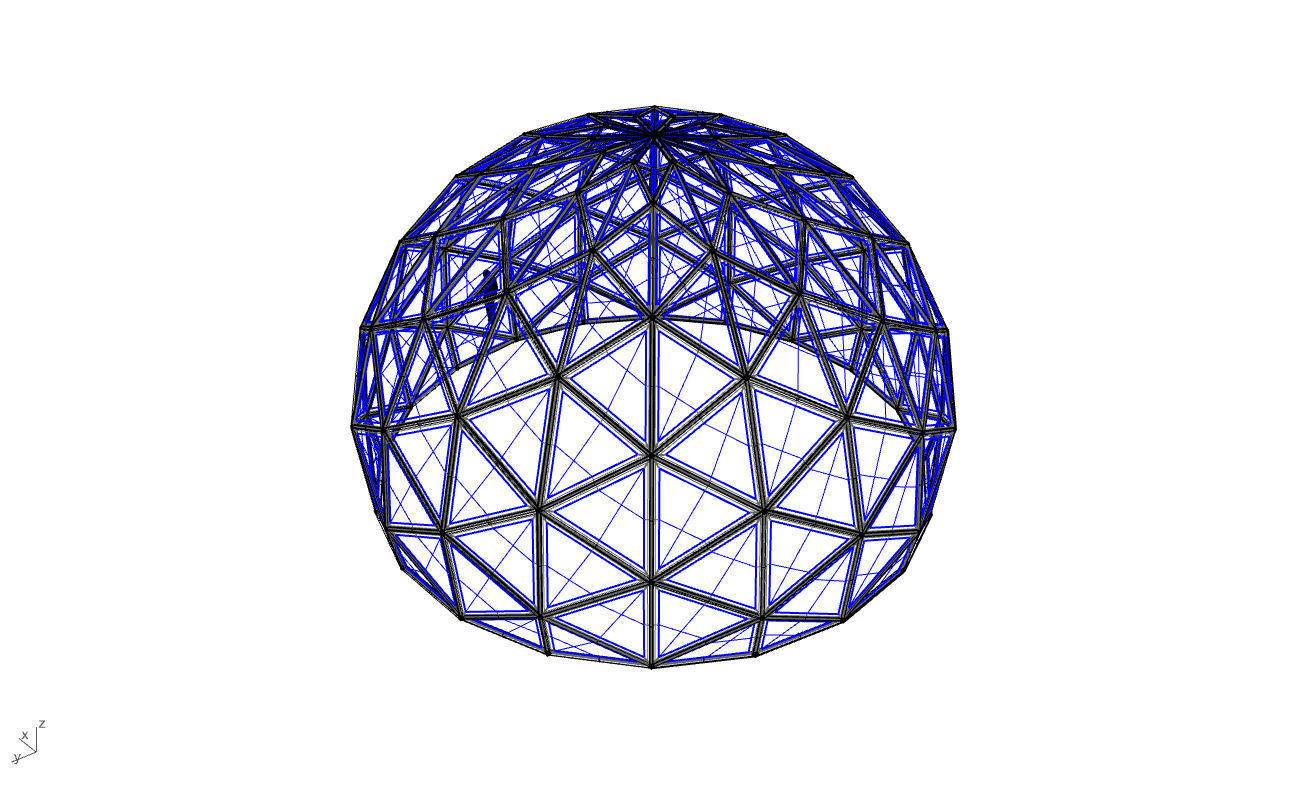 Triangulated 3D dome geodesic dome like structure v2 3D model_67