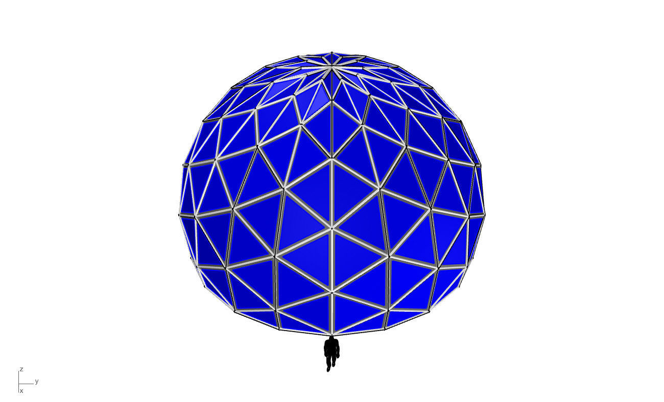 Triangulated 3D dome geodesic dome like structure v2 3D model_59