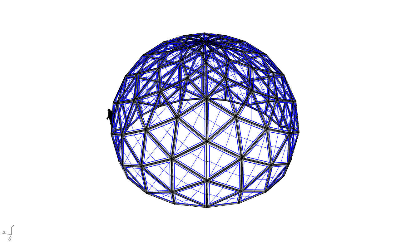Triangulated 3D dome geodesic dome like structure v2 3D model_65