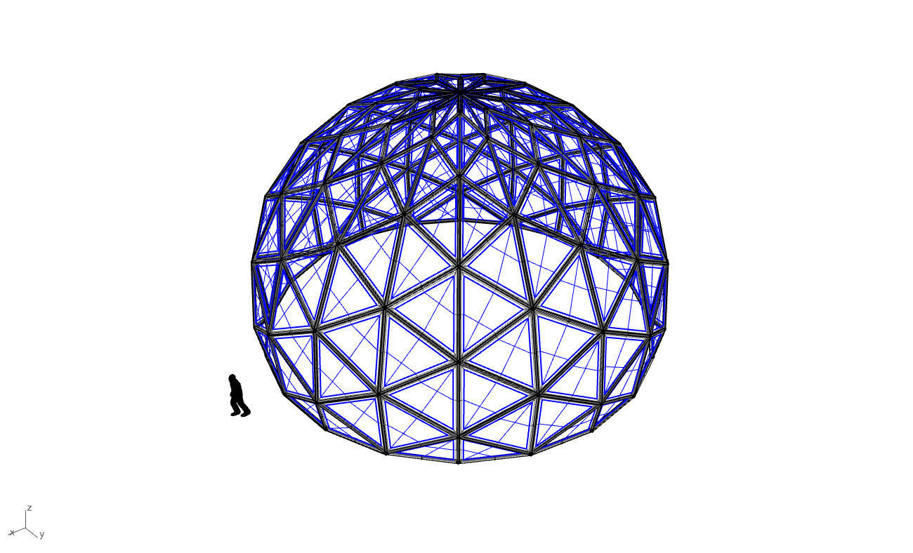 Triangulated 3D dome geodesic dome like structure v2 3D model_62